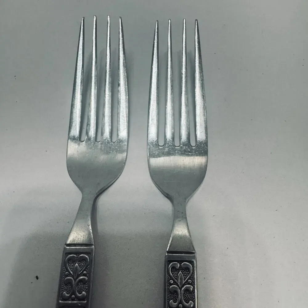 Vtg National Bravissimo Stainless Dinner Forks Lot Of 2 MCM Japan